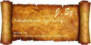 Jakabovics Szilvia névjegykártya